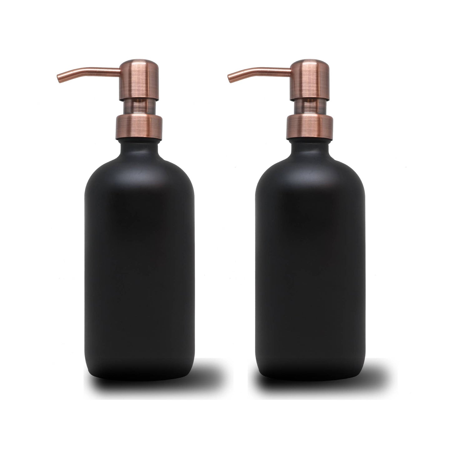 2 Pack - 16oz Matte Black Glass Liquid Soap Dispenser: Matte Black - Jo’s Vintage Werks