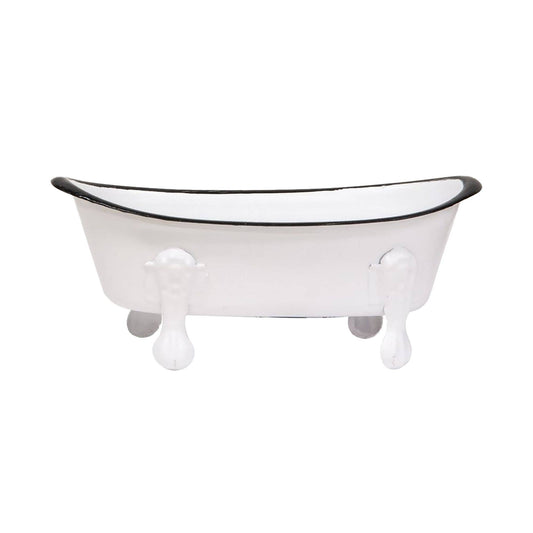 White Iron Bathtub Soap Dish..