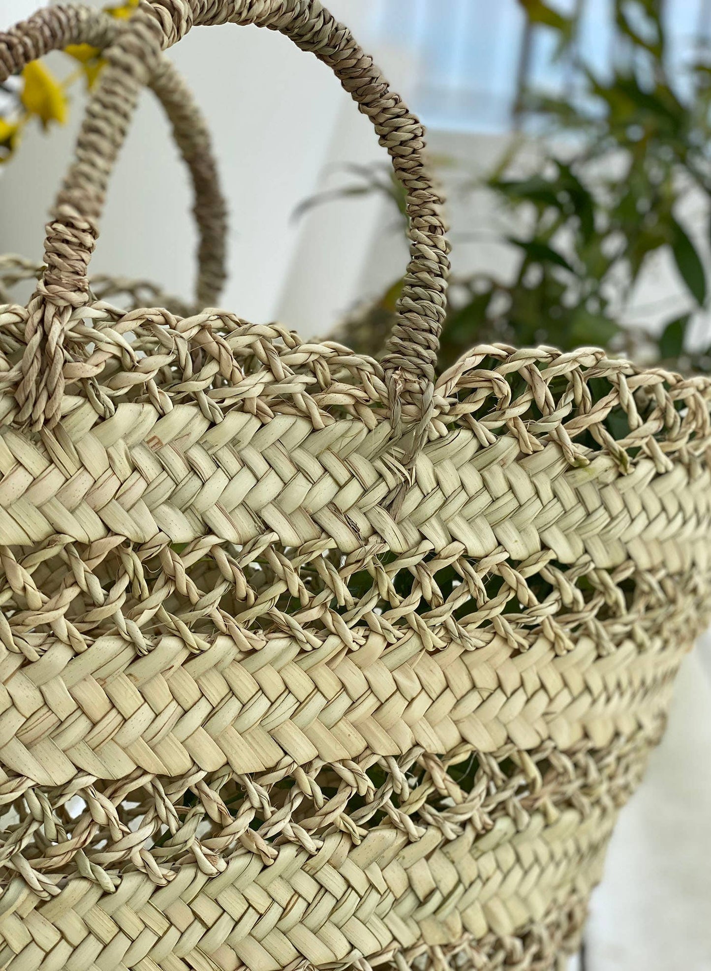 Straw Beach Basket Multi Band Lace - Jo’s Vintage Werks