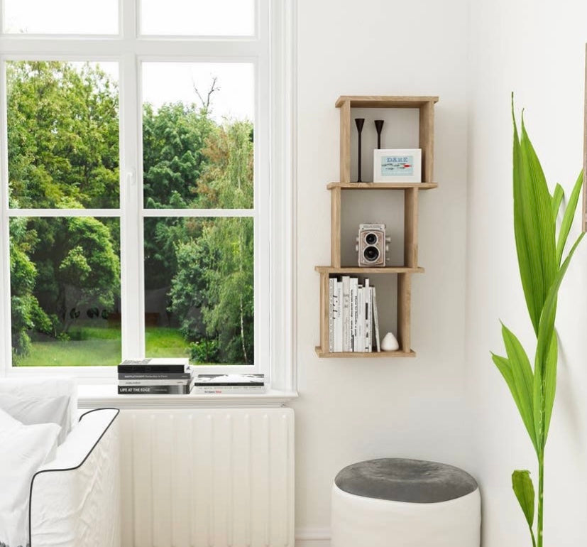 3-Cube Floating Decorative Organizer Wall Shelf with Ledges - Jo’s Vintage Werks