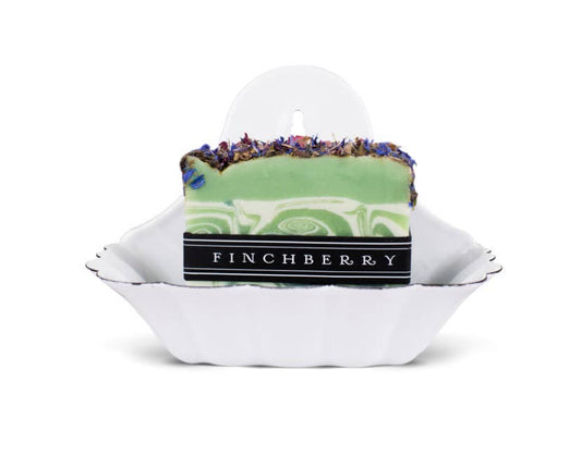 Scalloped White Metal Soap Dish - Jo’s Vintage Werks