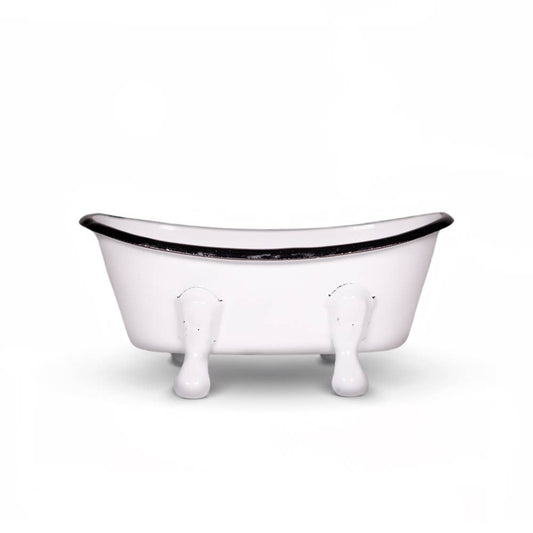 Farmhouse White Metal Bathtub Soap Dish