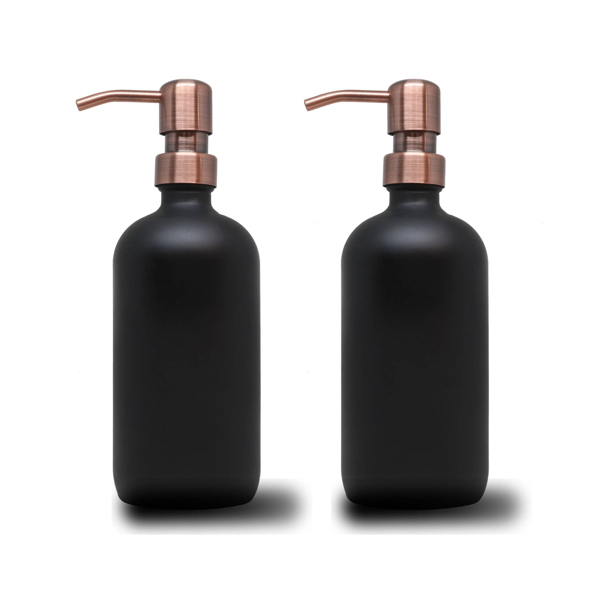 2 Pack - 16oz Matte Black Glass Liquid Soap Dispenser: Matte Black - Jo’s Vintage Werks