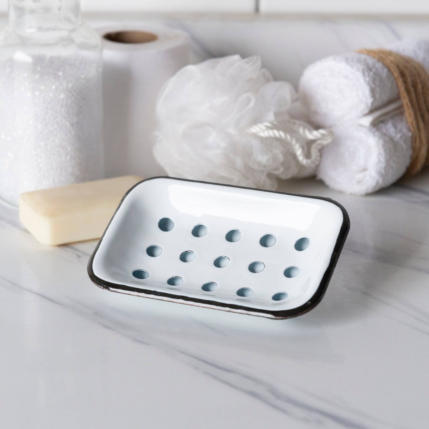 SALE VIP Metal 6 in. Multicolor Soap Dish 2-Piece with Dots