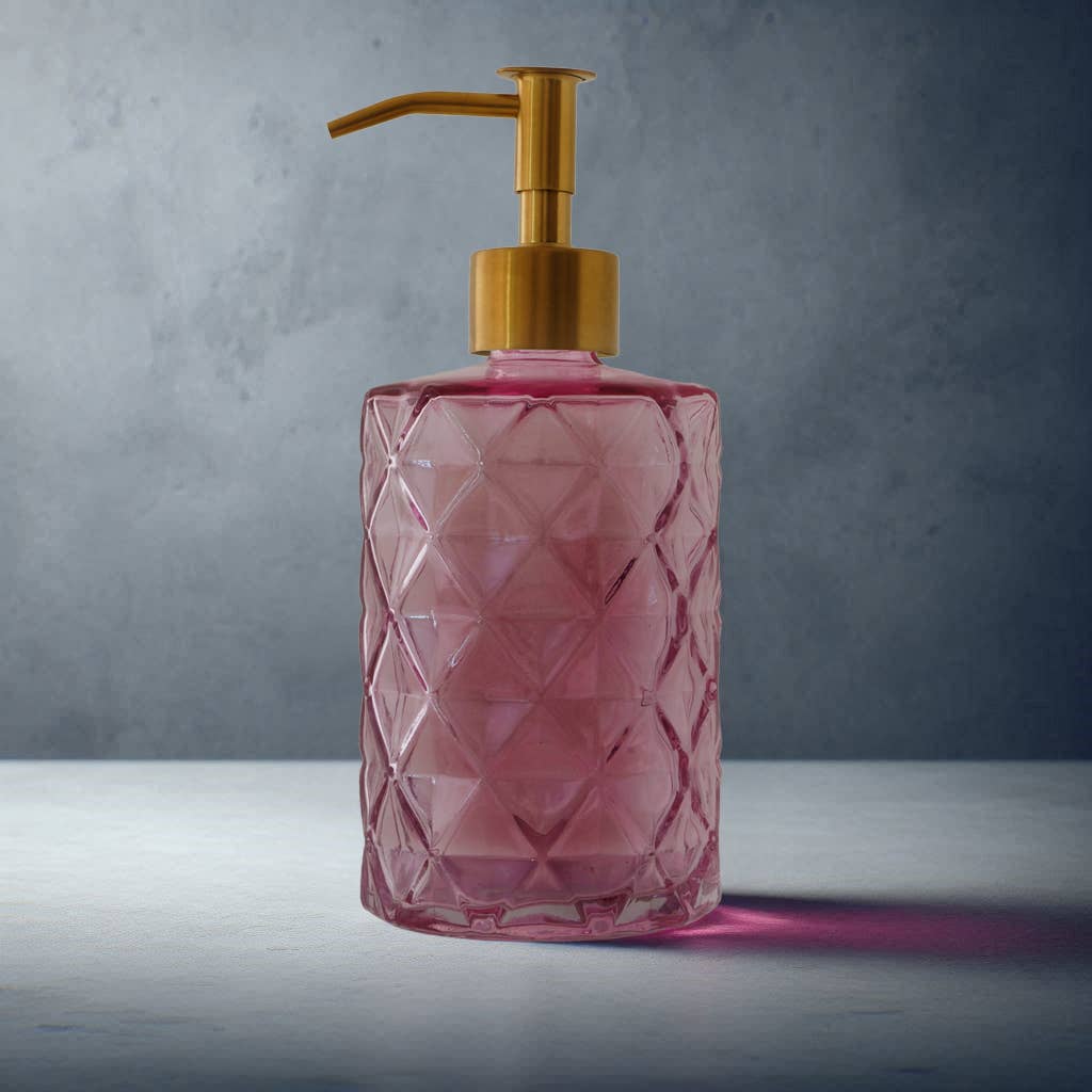 Slim Pump Diamond Pattern Glass Liquid Soap Dispenser: Matte Black / Oil Rubbed Bronze - Jo’s Vintage Werks