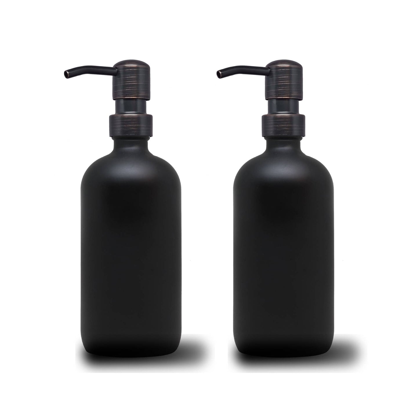 2 Pack - 16oz Matte Black Glass Liquid Soap Dispenser: Matte Black - Jo’s Vintage Werks