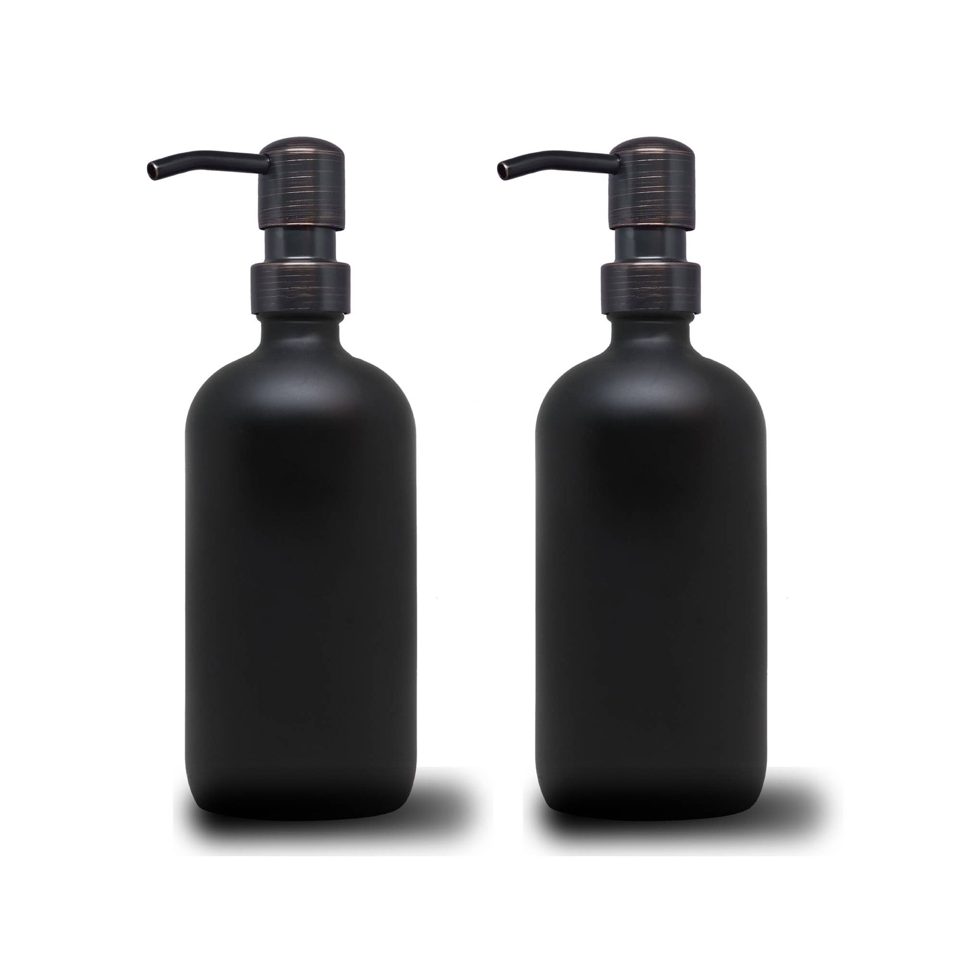 2 Pack - 16oz Matte Black Glass Liquid Soap Dispenser: Matte Black - Jo’s Vintage Werks