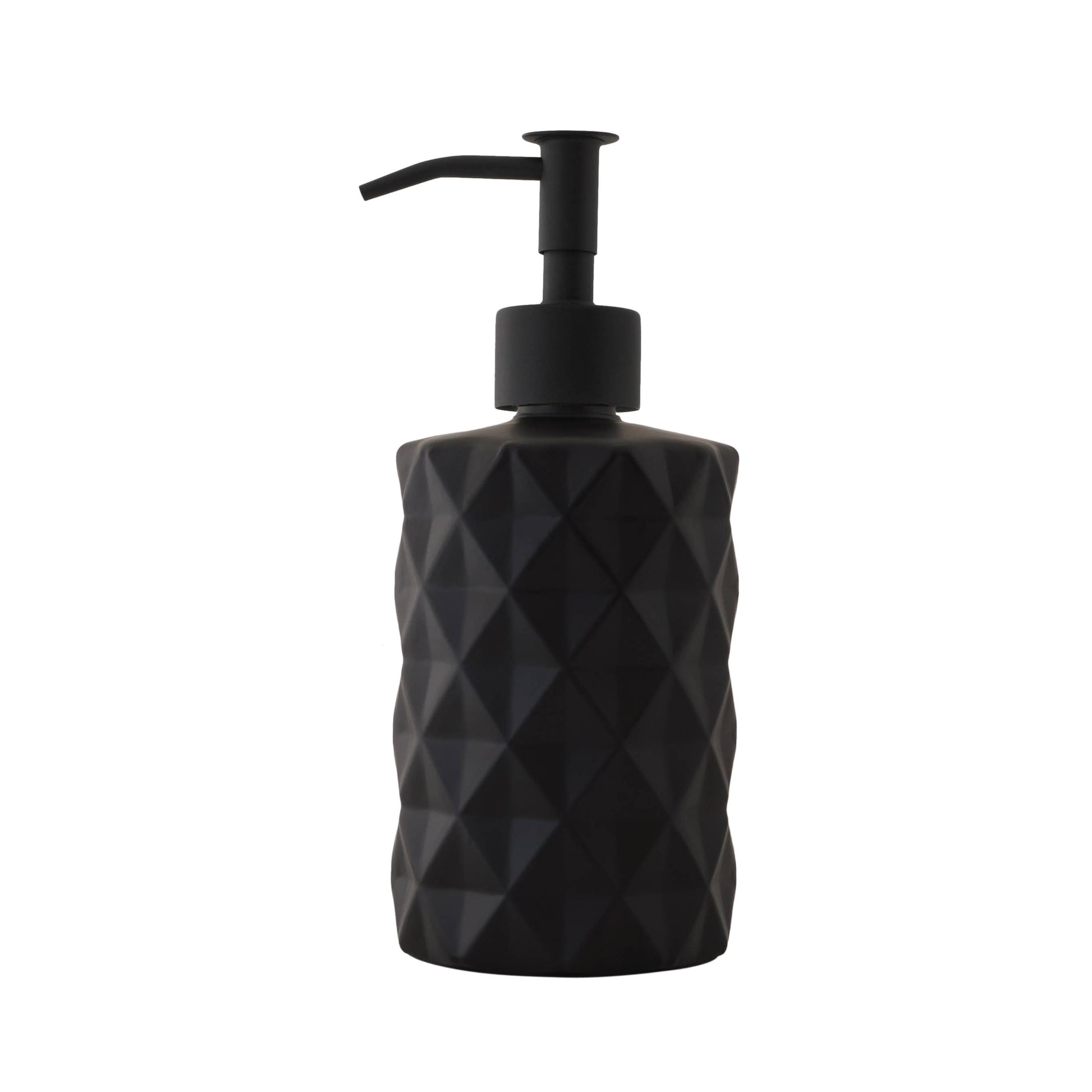 Slim Pump Diamond Pattern Glass Liquid Soap Dispenser: Matte Black / Oil Rubbed Bronze - Jo’s Vintage Werks