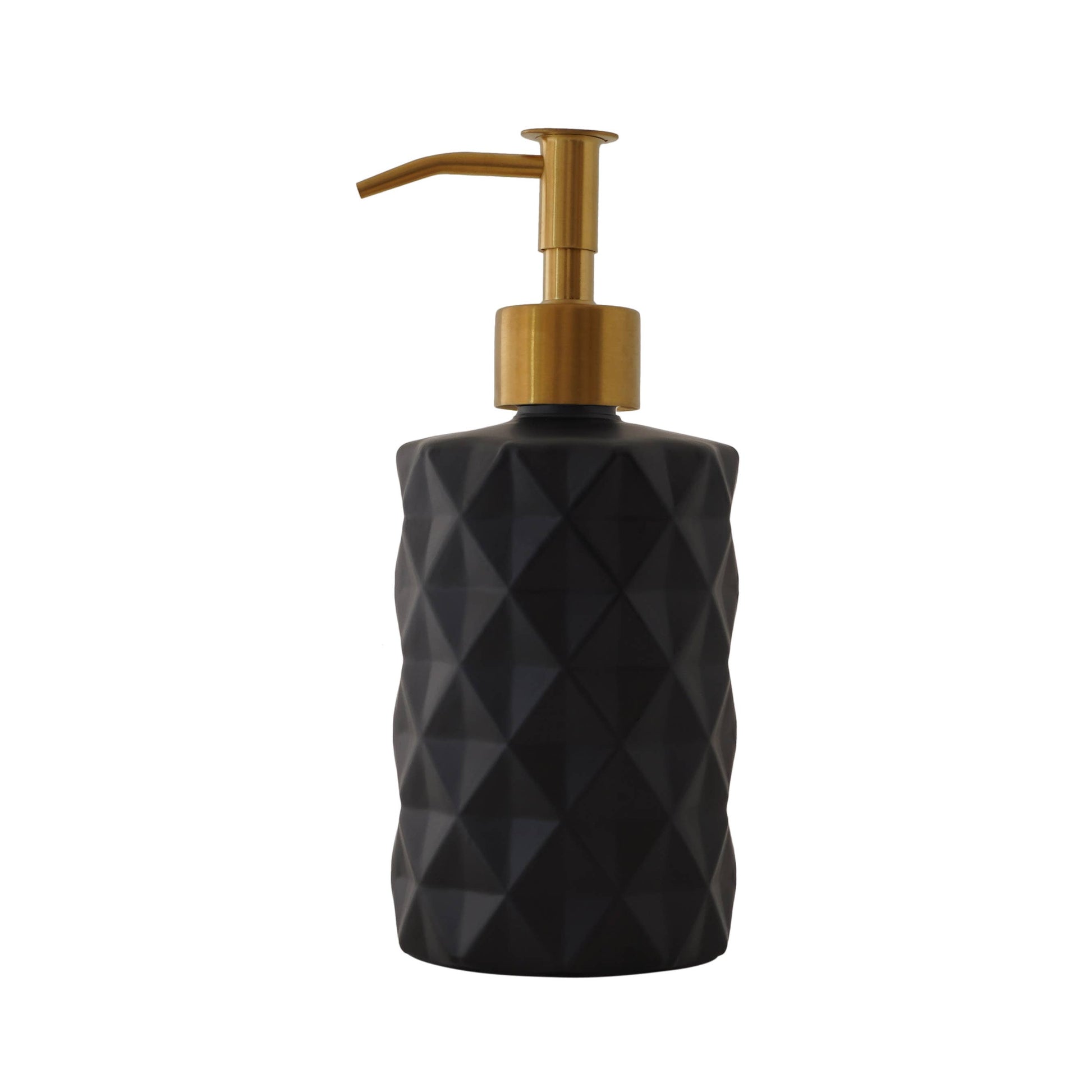 Slim Pump Diamond Pattern Glass Liquid Soap Dispenser: Matte Black / Oil Rubbed Bronze - Jo’s Vintage Werks