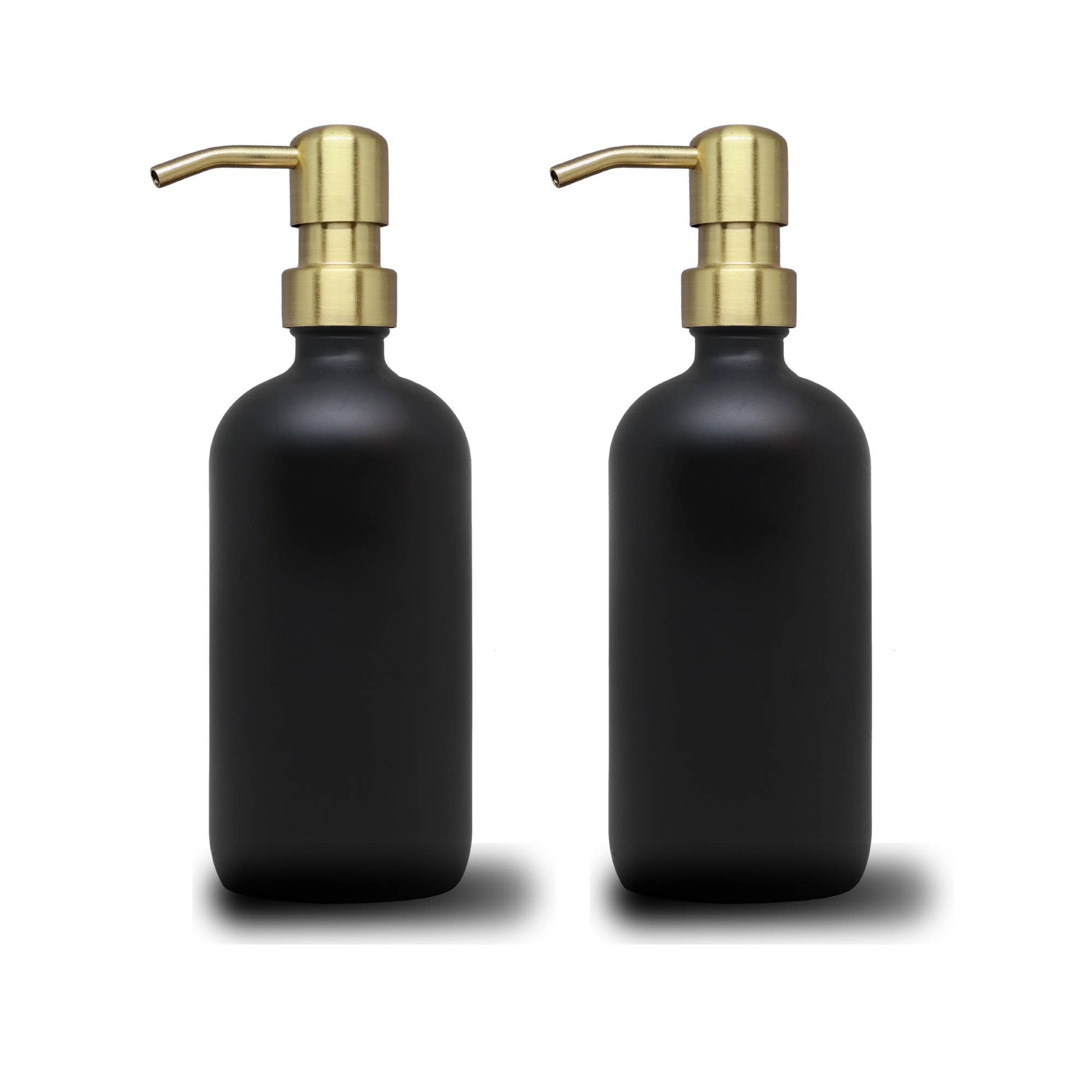 2 Pack - 16oz Matte Black Glass Liquid Soap Dispenser: Matte Black - Jo’s Vintage Werks