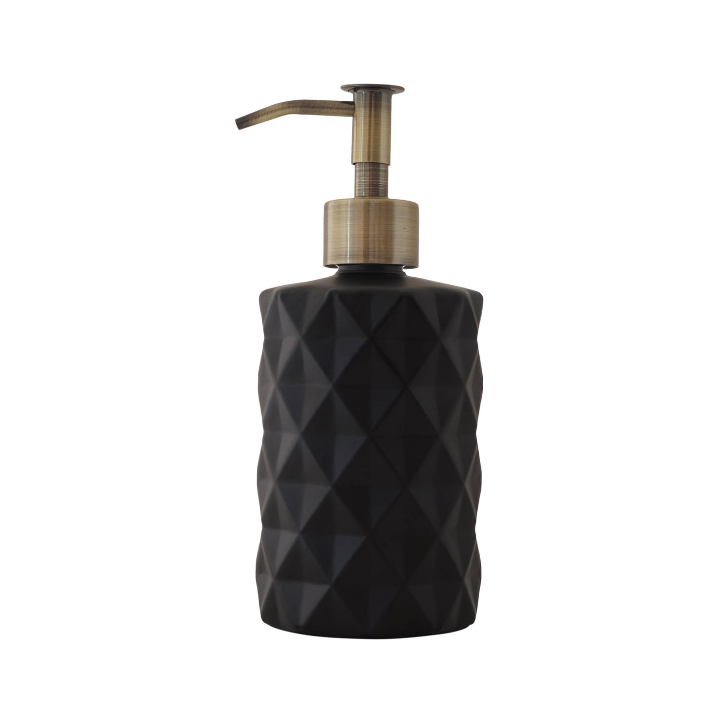 Slim Pump Diamond Pattern Glass Liquid Soap Dispenser: Matte Black / Oil Rubbed Bronze - Jo’s Vintage Werks