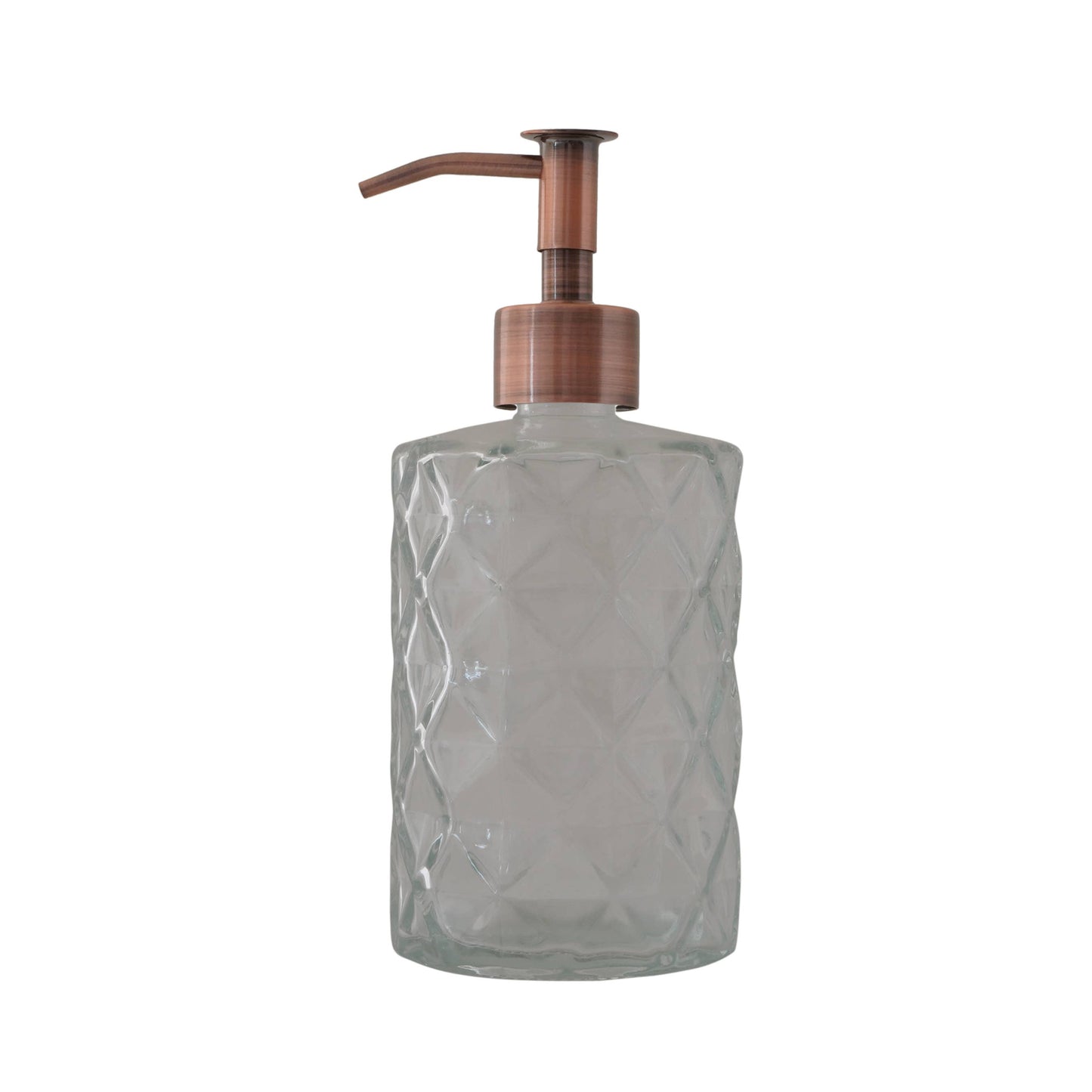 Slim Pump Diamond Pattern Glass Liquid Soap Dispenser: Matte Black / Oil Rubbed Bronze - Jo’s Vintage Werks
