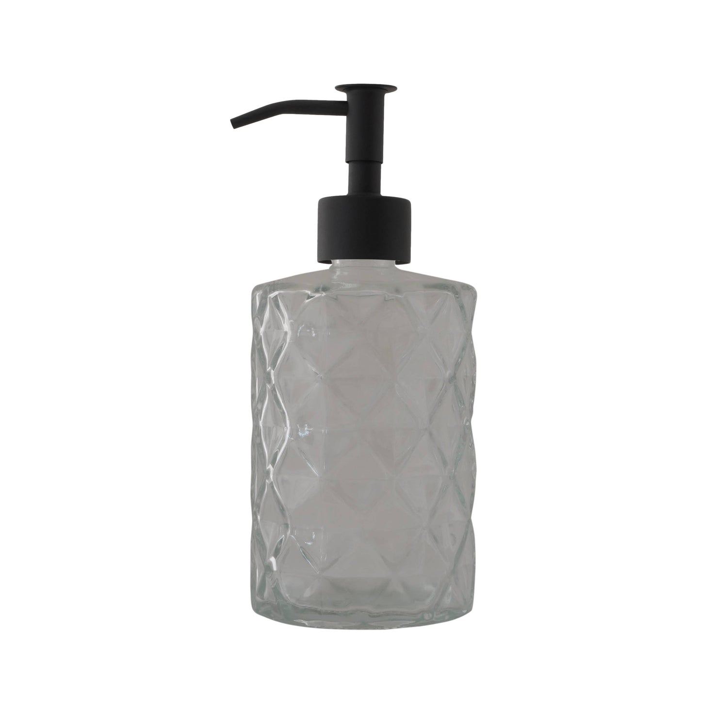 Slim Pump Diamond Pattern Glass Liquid Soap Dispenser: Matte Black / Oil Rubbed Bronze - Jo’s Vintage Werks