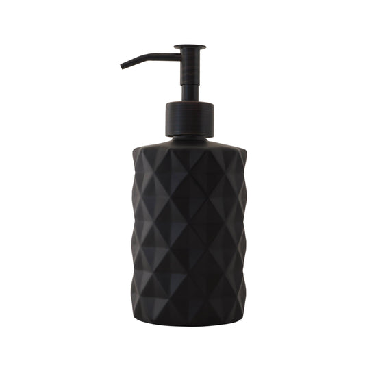 Slim Pump Diamond Pattern Glass Liquid Soap Dispenser: Matte Black / Oil Rubbed Bronze - Jo’s Vintage Werks