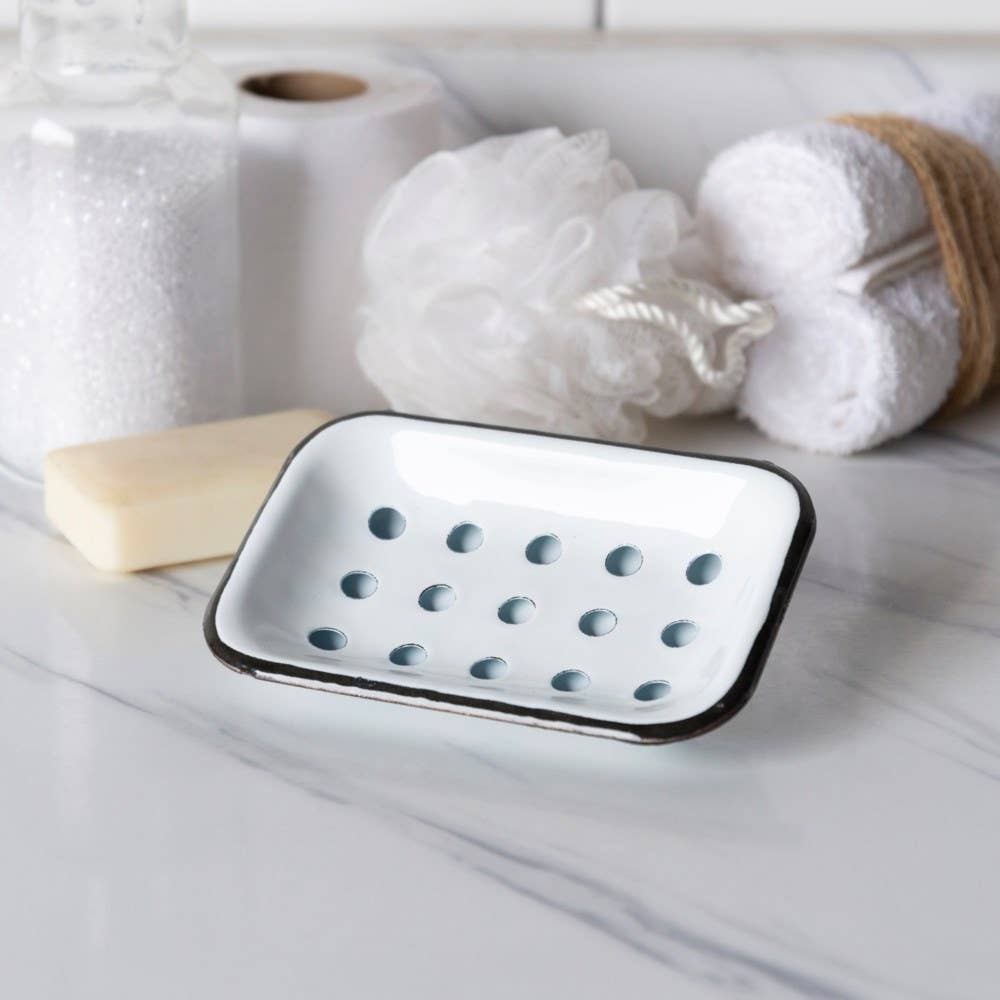 SALE VIP Metal 6 in. Multicolor Soap Dish 2-Piece with Dots