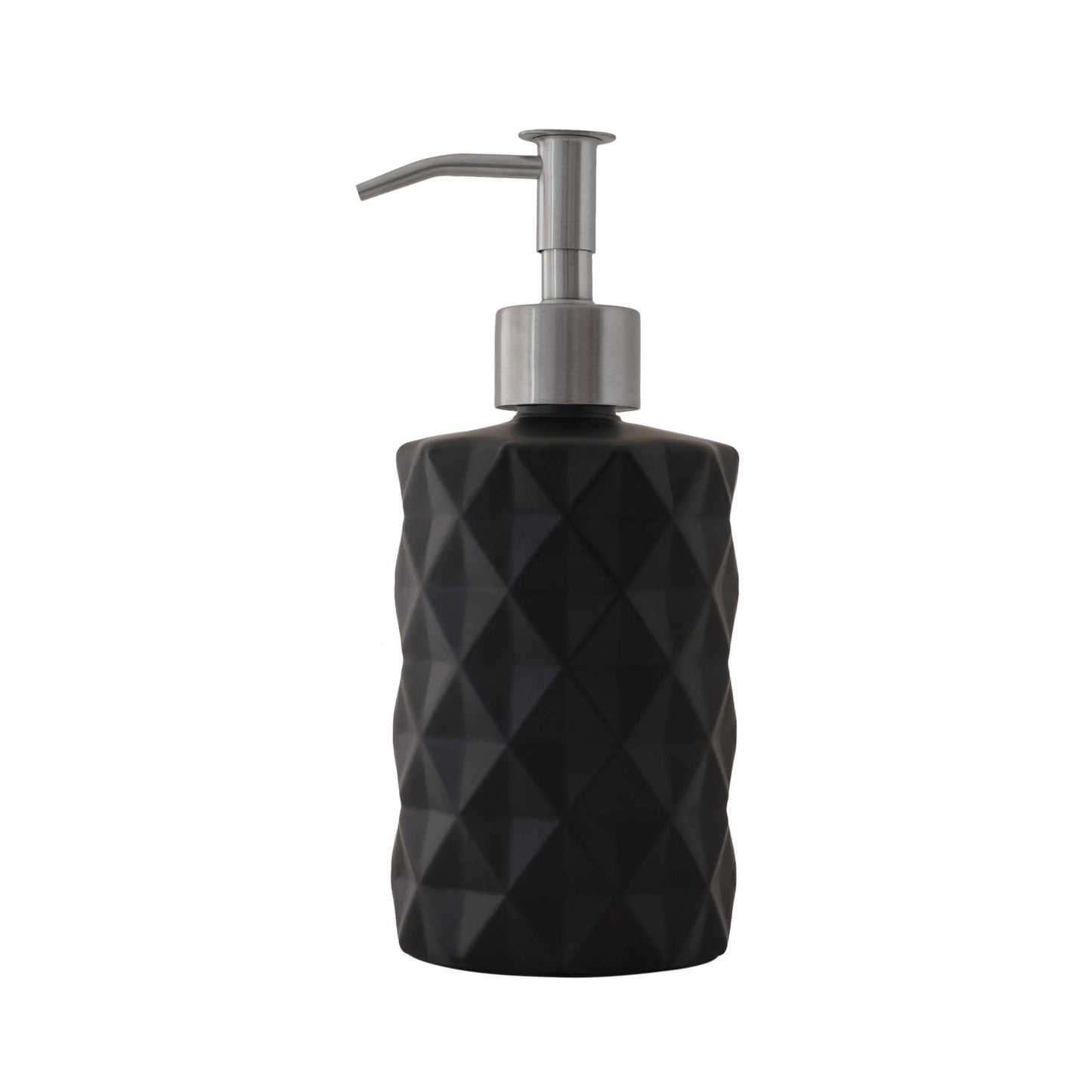 Slim Pump Diamond Pattern Glass Liquid Soap Dispenser: Matte Black / Oil Rubbed Bronze - Jo’s Vintage Werks