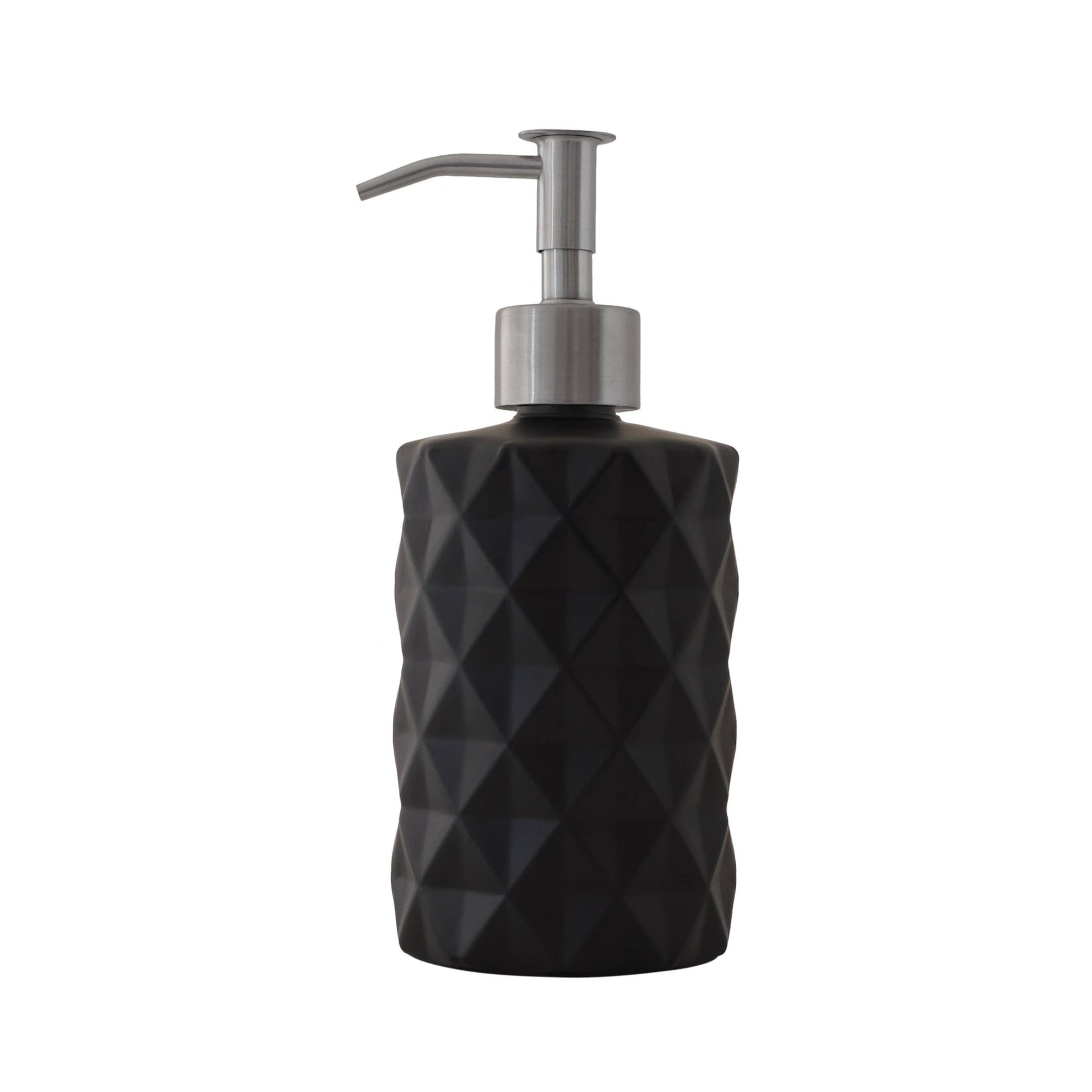Slim Pump Diamond Pattern Glass Liquid Soap Dispenser: Matte Black / Oil Rubbed Bronze - Jo’s Vintage Werks