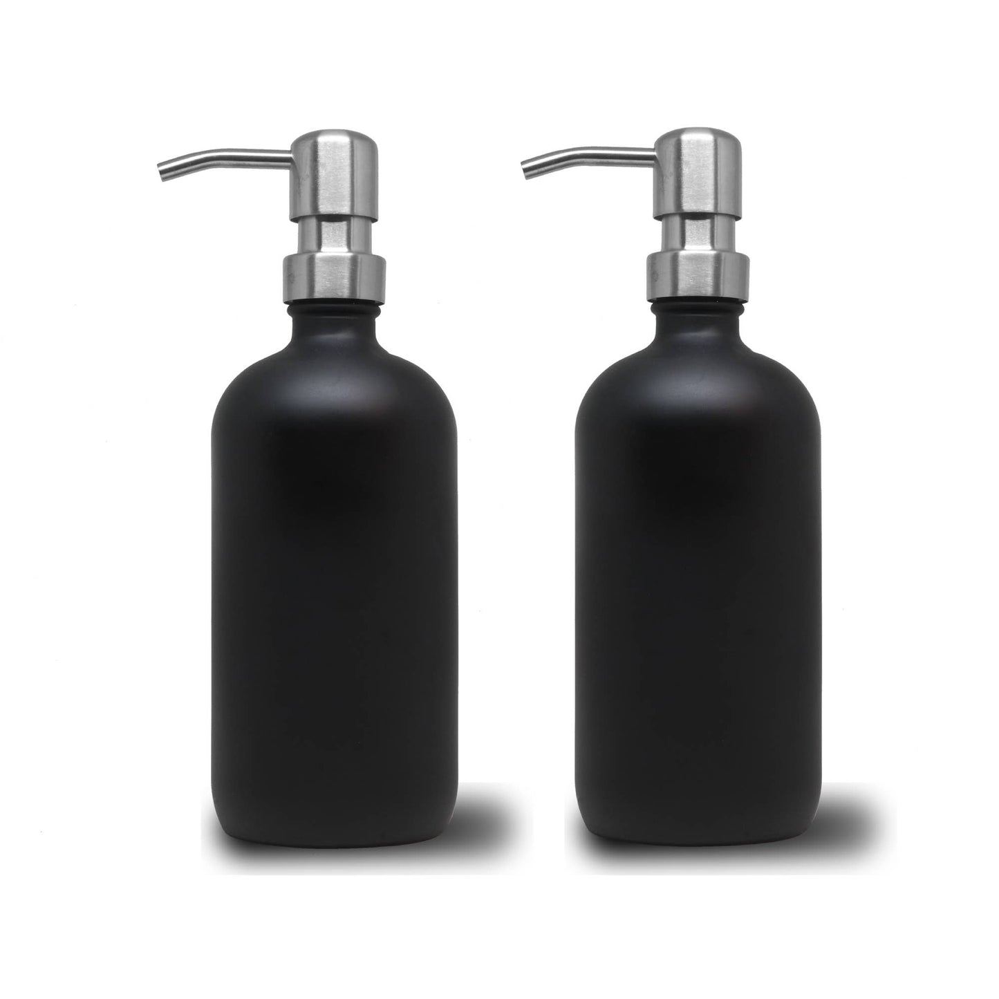2 Pack - 16oz Matte Black Glass Liquid Soap Dispenser: Matte Black - Jo’s Vintage Werks