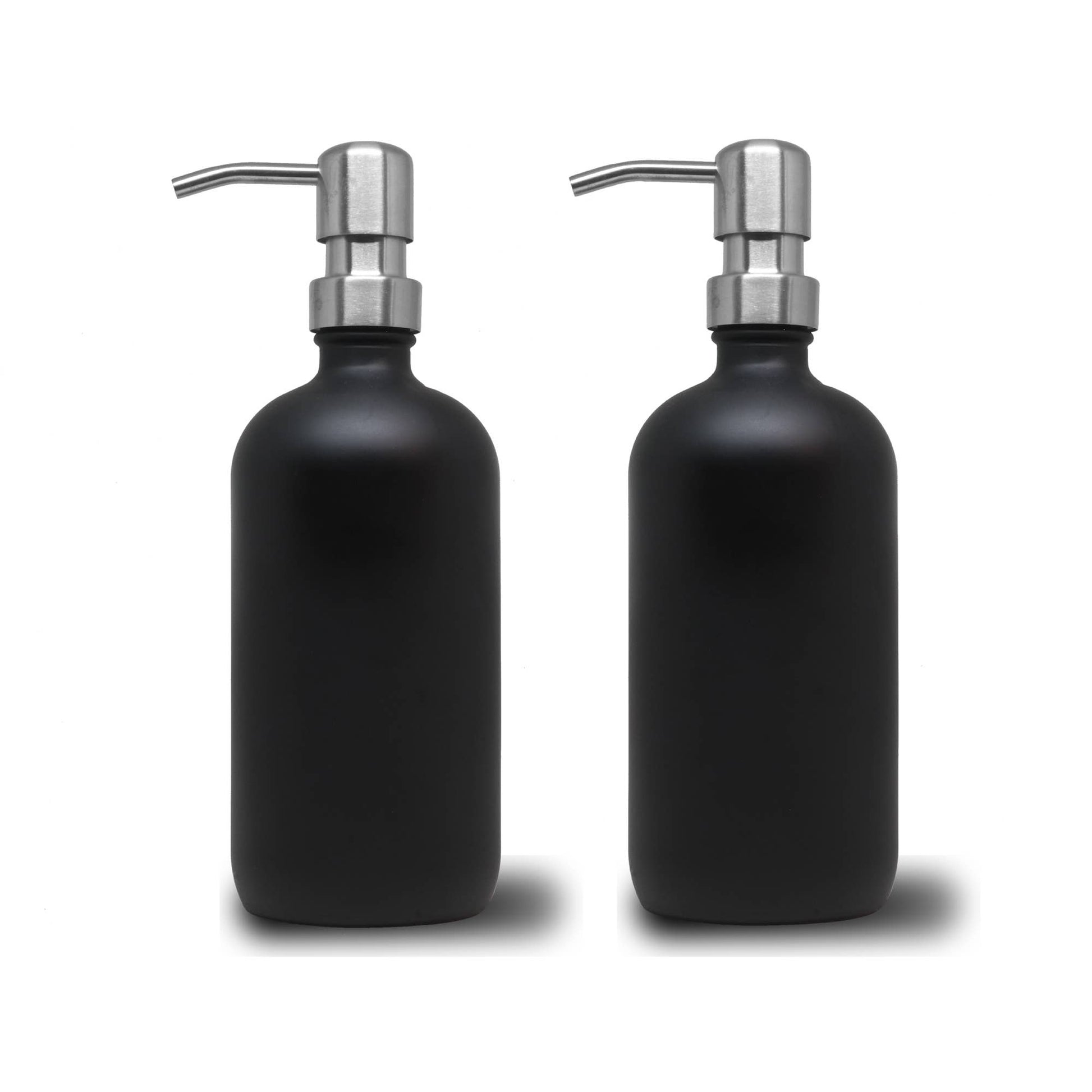 2 Pack - 16oz Matte Black Glass Liquid Soap Dispenser: Matte Black - Jo’s Vintage Werks