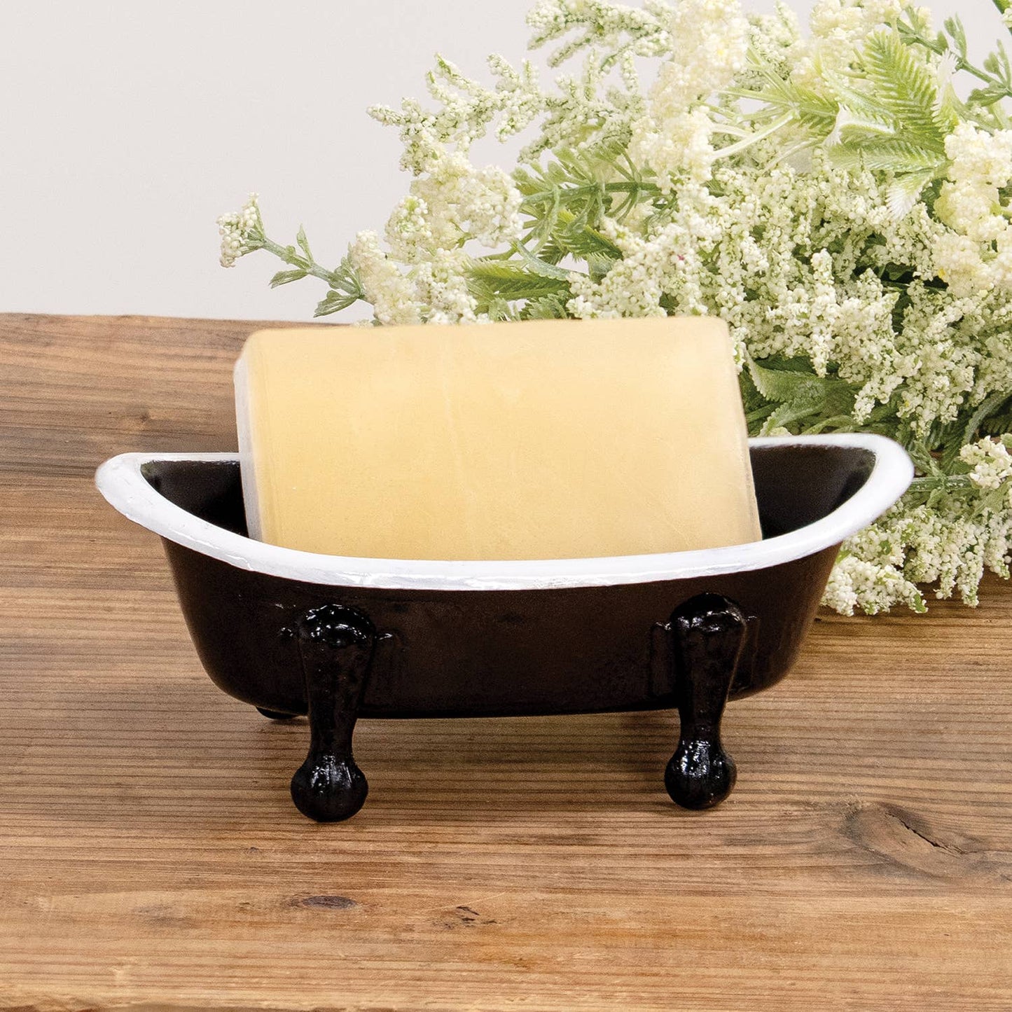 Black & White Iron Bathtub Soap Dish