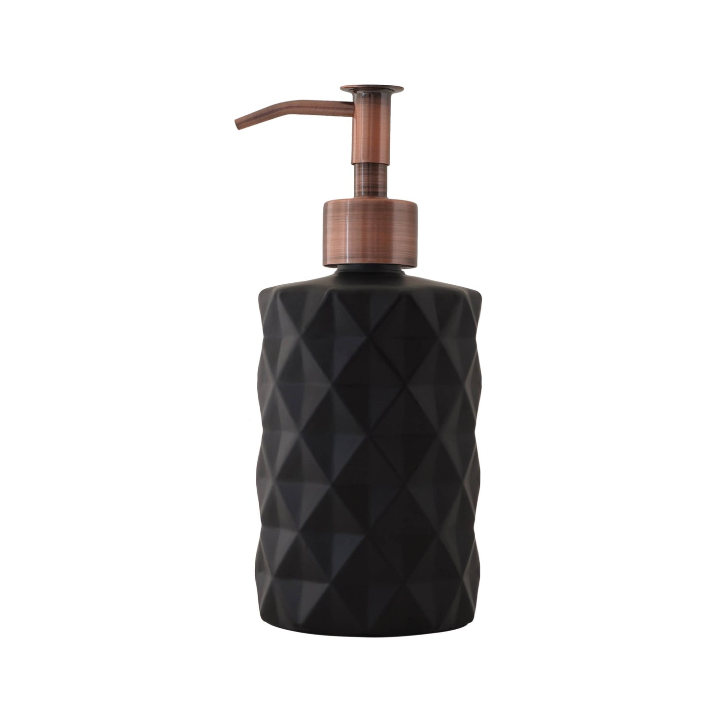 Slim Pump Diamond Pattern Glass Liquid Soap Dispenser: Matte Black / Oil Rubbed Bronze - Jo’s Vintage Werks
