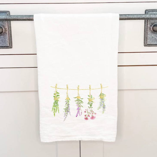 Herbs on a Line - Cotton Tea Towel - Jo’s Vintage Werks