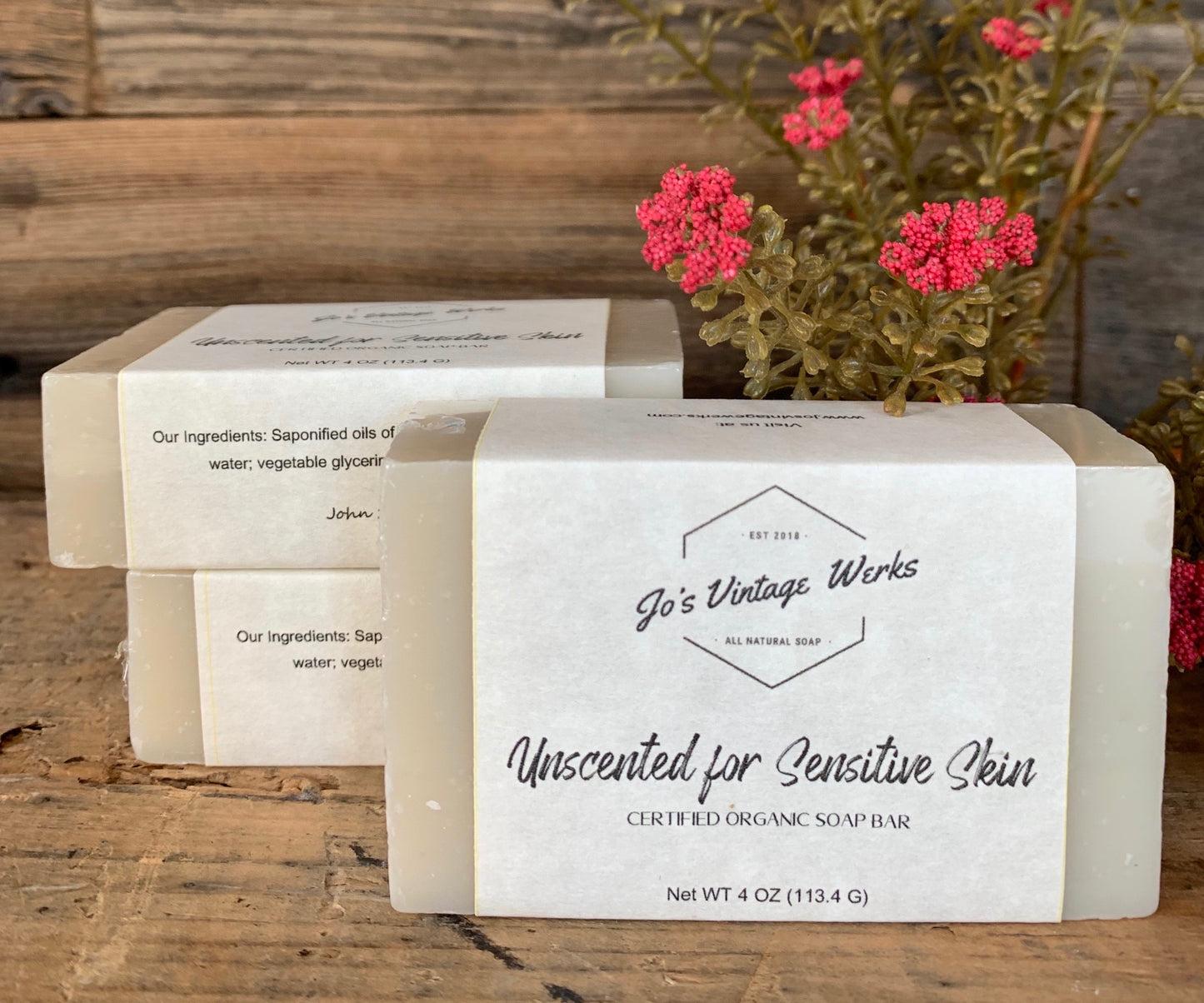 Unscented Soap Bar for Sensitive Skin - Jo’s Vintage Werks