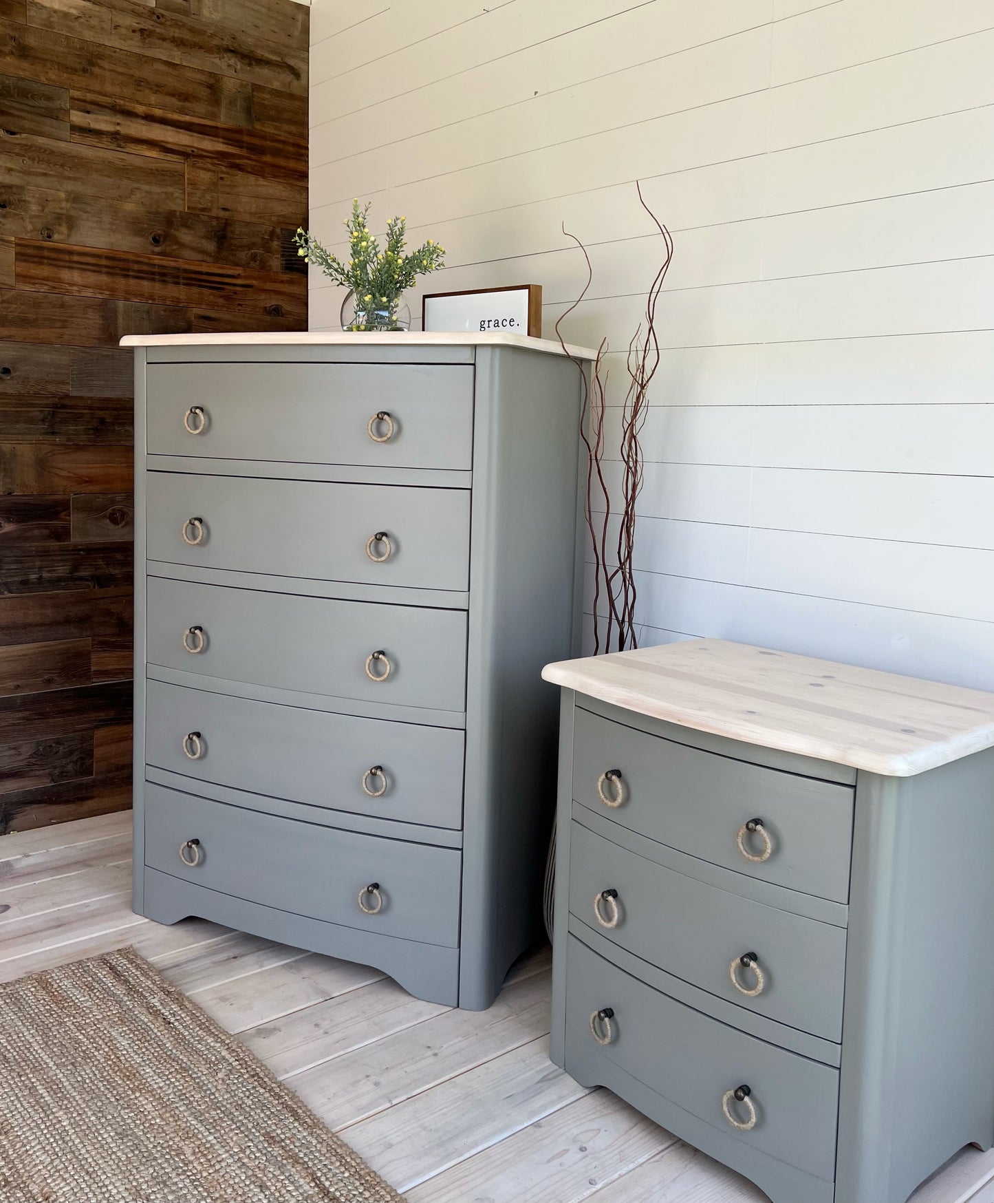 Pine Dresser & Nightstand Set - Jo’s Vintage Werks